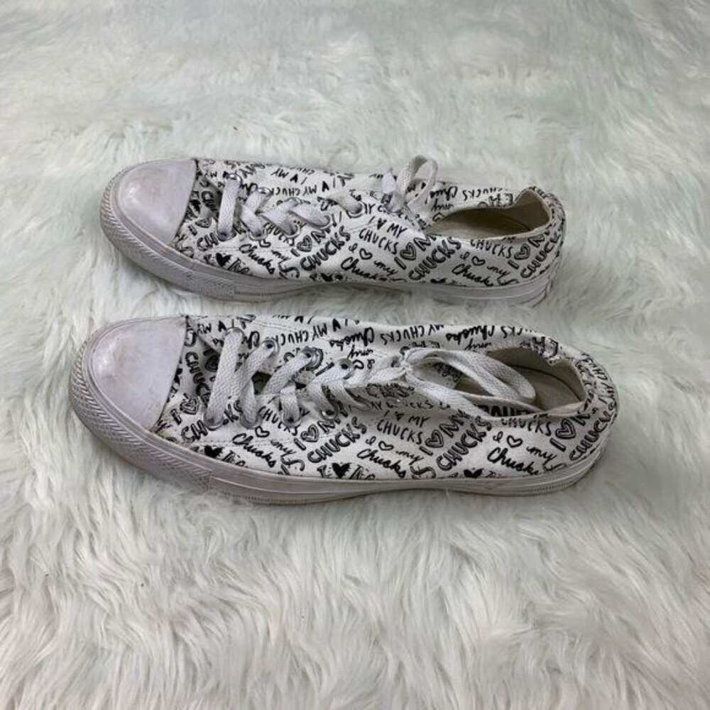 Converse Chuck Taylor All Star "I Love My Chucks" White Sneakers - Picture 4 of 5